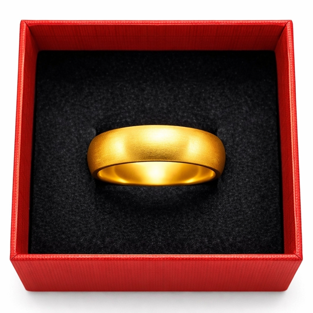 24 Kt Stamped  Comfort-Fit Wedding Band